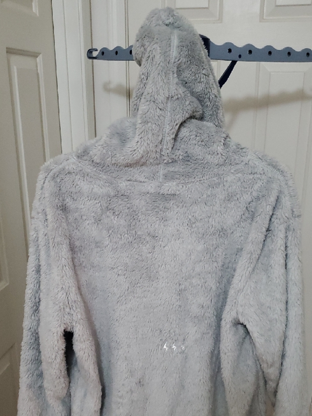 Plush Hooded Pullover Jacket - Light Gray - Picture 10 of 10